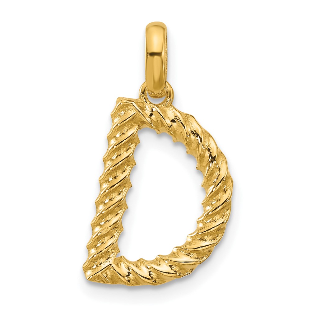 D5677D.jpg 14ky Fancy Twist Letter D - Image 1