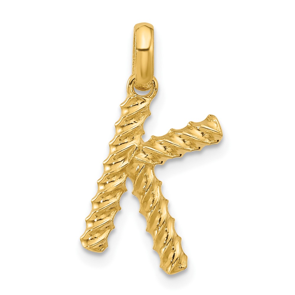 D5677K.jpg 14ky Fancy Twist Letter K - Image 1