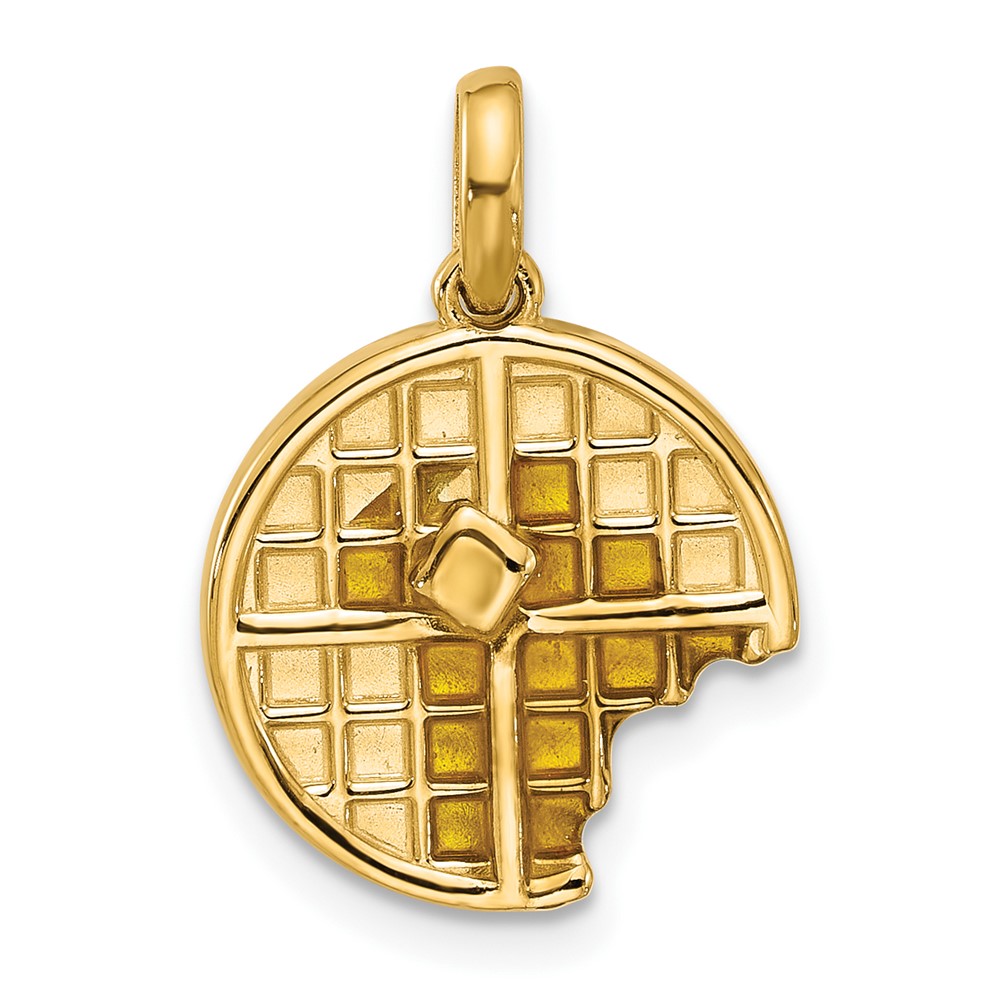 D5678.jpg 14k Fancy Epoxy Waffle With Bite Missing Charm - Image 1