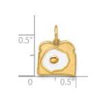 14k White Enameled Fancy Egg on Toast Charm - Image 4