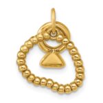 14k Beaded Necklace and Mini Enameled Ring Charm - Image 3