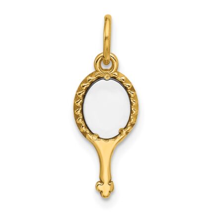 14k Two-tone Fancy Hand Mirror Charm