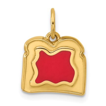 14k Red Enameled Fancy Toast and Jam Charm