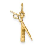 14k Fancy Comb and Scissors Pendant