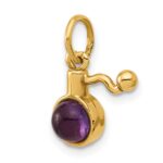 14k Fancy Amethyst Cabochon Perfume Bottle Charm - Image 4