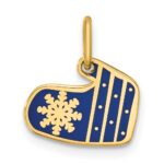 14k Enameled Mitten Charm