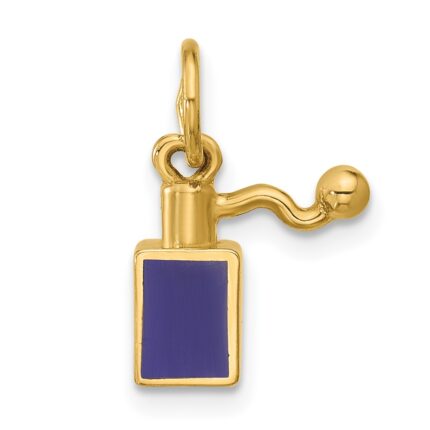 14k Blue Enameled Square Perfume Bottle Charm