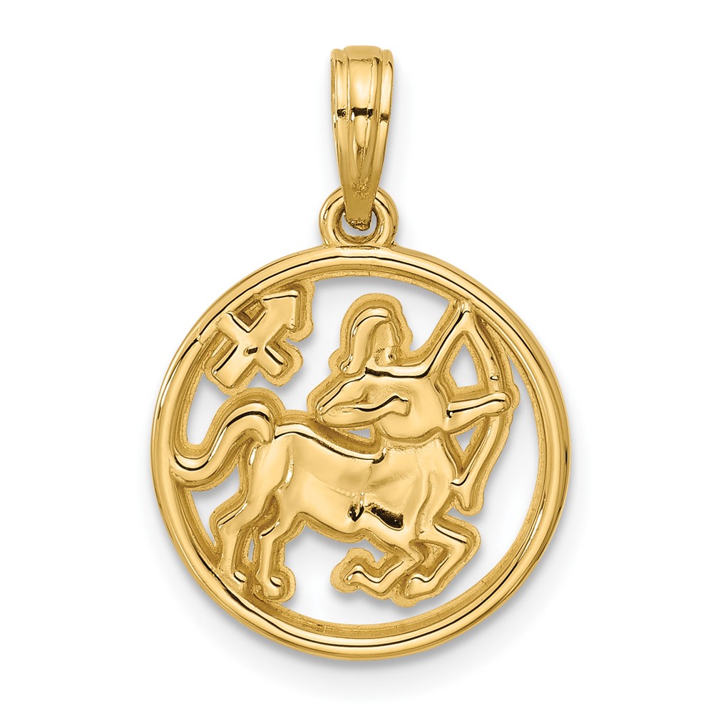 D5734.jpg 14k Polished Round Sagittarius Pendant - Image 1