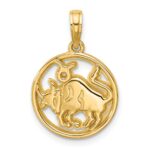 14K Polished Round Taurus Pendant