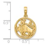14K Polished Round Taurus Pendant - Image 4