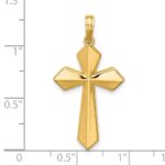 14K Polished Pointed Christian Cross Pendant - Image 4