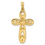 14K Polished Rounded Cross Pendant