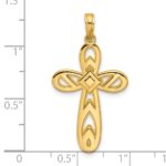 14K Polished Rounded Cross Pendant - Image 4