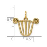 14K Polished Lyre Pendant - Image 4