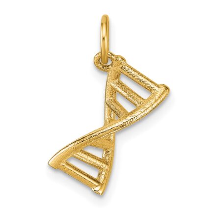 14K 3-D Polished DNA Pendant