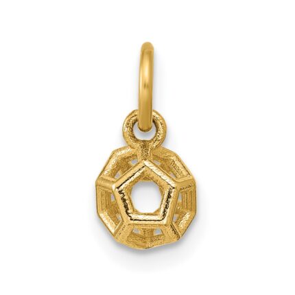 14K Polished Icosahedron Shape Pendant