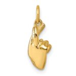 14K Polished Fingers Crossed Hand Pendant - Image 3