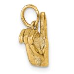 14K American Sign Language Alphabet Fingerspelling Sign D Pendant - Image 4