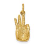 14K American Sign Language Alphabet Fingerspelling Sign F Pendant - Image 3