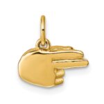 14K American Sign Language Alphabet Fingerspelling Sign H Pendant - Image 3