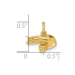 14K American Sign Language Alphabet Fingerspelling Sign H Pendant - Image 5
