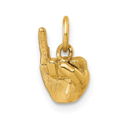 14K American Sign Language Alphabet Fingerspelling Sign I Pendant