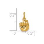 14K American Sign Language Alphabet Fingerspelling Sign N Pendant - Image 5