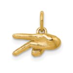 14K American Sign Language Alphabet Fingerspelling Sign P Pendant