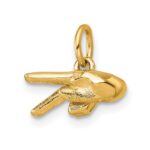 14K American Sign Language Alphabet Fingerspelling Sign P Pendant - Image 4