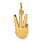 14K American Sign Language Alphabet Fingerspelling Sign W Pendant - Image 3