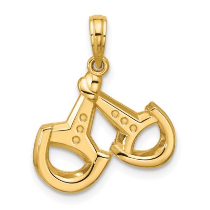 14K Polished Stirrups Pendant