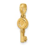 14K Polished Heart Key Pendant - Image 4