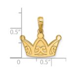 14K Polished Crown Pendant - Image 4