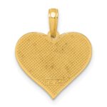 14K Polished Grooved Heart Pendant - Image 3