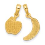 14K Polished Banana and Apple Pendant Set - Image 4