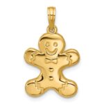 14K Polished Gingerbread Man Pendant