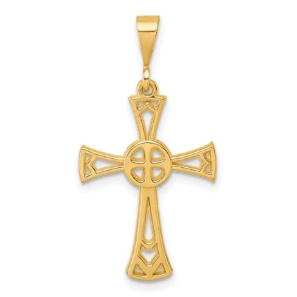 14K Polished Iona Cross Pendant