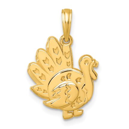 14K Polished Turkey Pendant