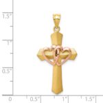 14k Two-tone Double Heart Cross Charm - Image 3