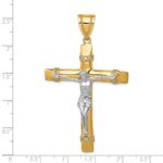 14k Two-tone CZ Crucifix Pendant - Image 4