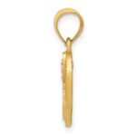 14k Two-Tone Heart Letter H  Initial Pendant - Image 2