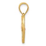 14k Two-Tone Heart Letter I  Initial Pendant - Image 2