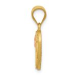 14k Two-Tone Heart Letter O  Initial Pendant - Image 2