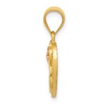 14k Two-Tone Heart Letter R  Initial Pendant - Image 2