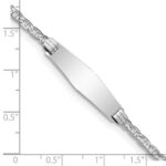14k White Gold Polished Semi-Solid Chain/Solid Plate Anchor Link Soft Diamond Shape 25.5x7.8mm Plate 7 inch ID Bracelet - Image 3