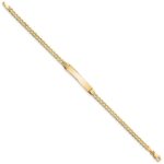 14k Polished Semi-Solid Chain/Solid Plate Cuban Link 25.5x5mm Plate 8 inch ID Bracelet - Image 2