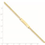 14k Polished Semi-Solid Chain/Solid Plate Cuban Link 25.5x5mm Plate 7 inch ID Bracelet - Image 5