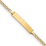 14k Polished Semi-Solid Chain/Solid Plate Cuban Link 23x4.3mm Plate 8 inch ID Bracelet