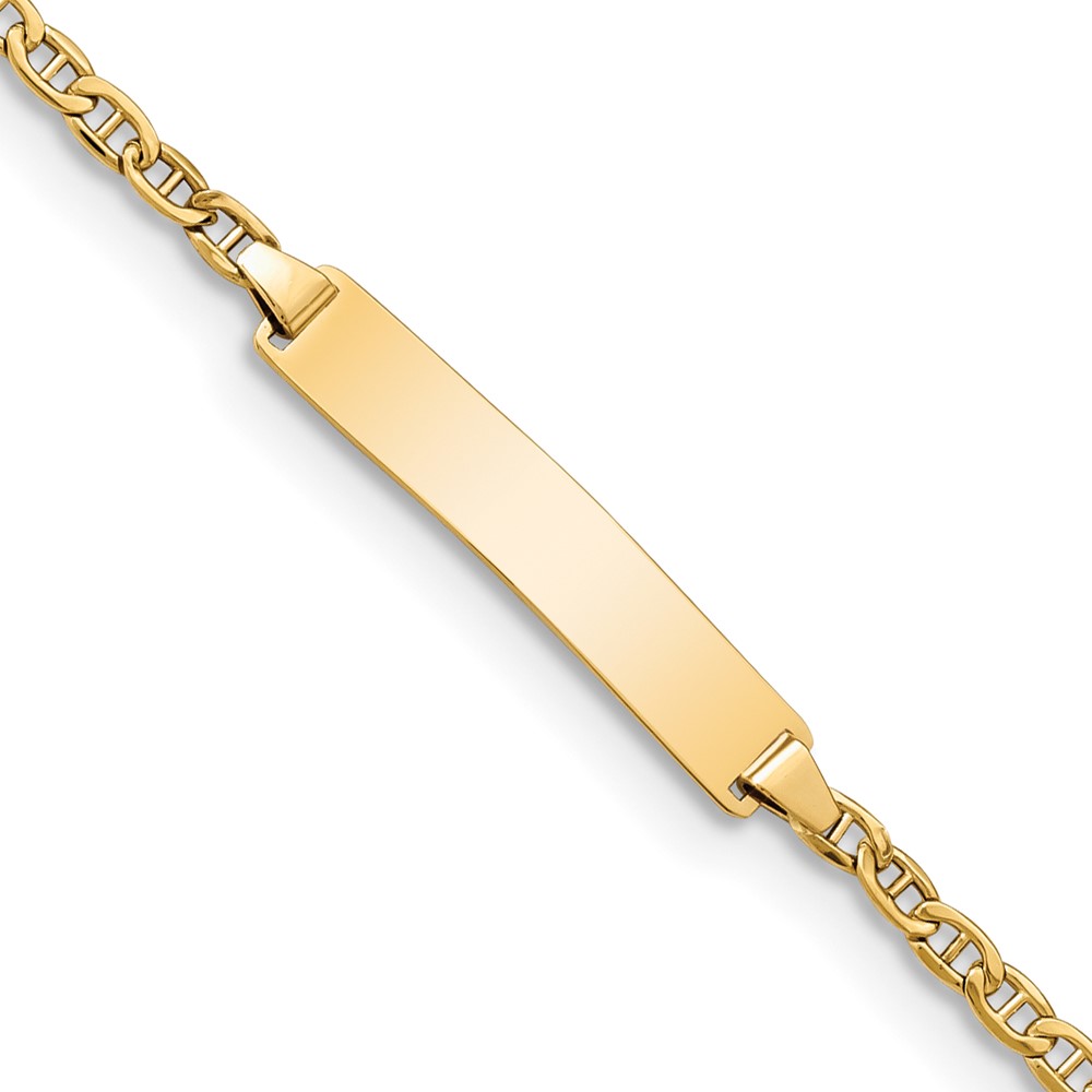 DCID137-7-1.jpg 14k Polished Semi-Solid Chain/Solid Plate Anchor Link 23x4.5mm Plate 8 inch ID Bracelet - Image 1