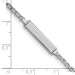 14k White Gold Polished Semi-Solid Chain/Solid Plate Anchor Link 20x4.5mm Plate 6 inch Baby/Child ID Bracelet - Image 3